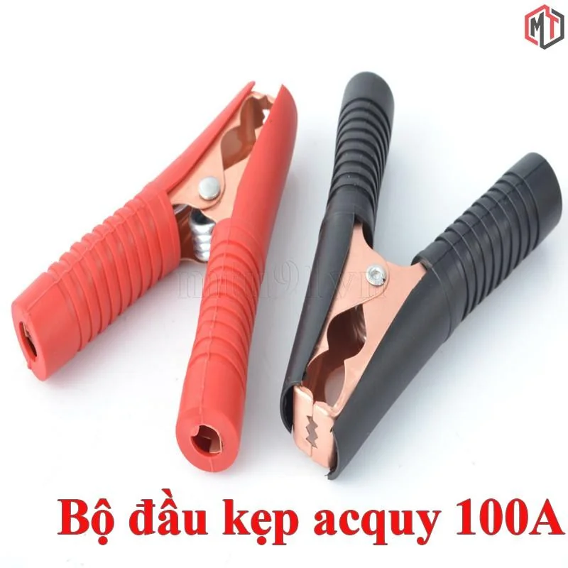1 Cặp Kẹp Cá Sấu - Kẹp acquy 100A (1 Đen + 1 Đỏ)