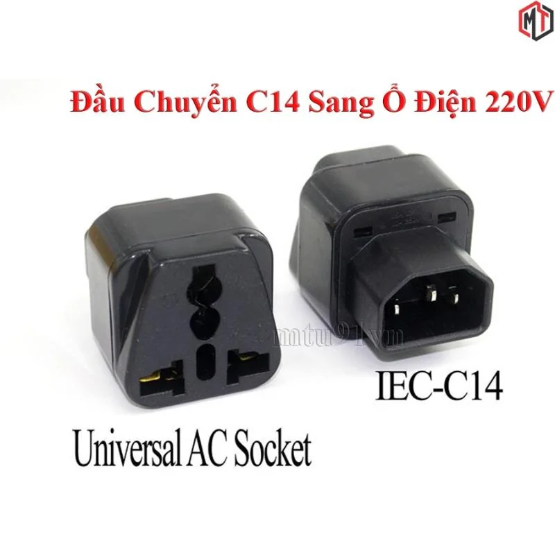 Đầu phích chuyển IEC320 - C14 PDU sang điện 2 hoặc 3 chấu. Chuyển bộ lưu điện UPS sang Ổ cắm điện 220v thông dụng
