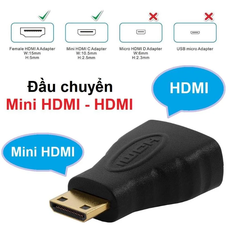 Đầu Chuyển Mini HDMI sang HDMI (1080P)