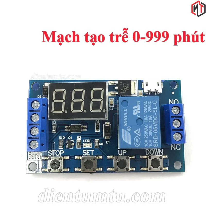 Mạch tạo trễ 0-999 phút dùng Relay JZ-801/M421 , Mạch hẹn giờ 5V-30V đóng ngắt thiết bị