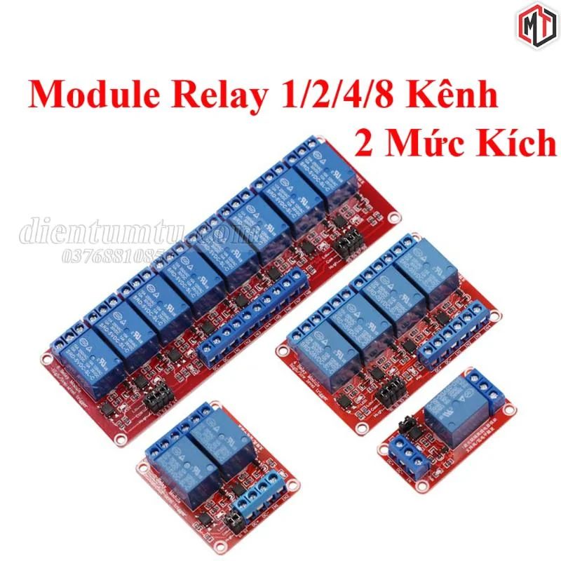 Module Relay 1/2/4/8 Kênh - 2 Mức Kích Cao và Thấp High / Low (H/L) với Oppto Cách Ly Quang