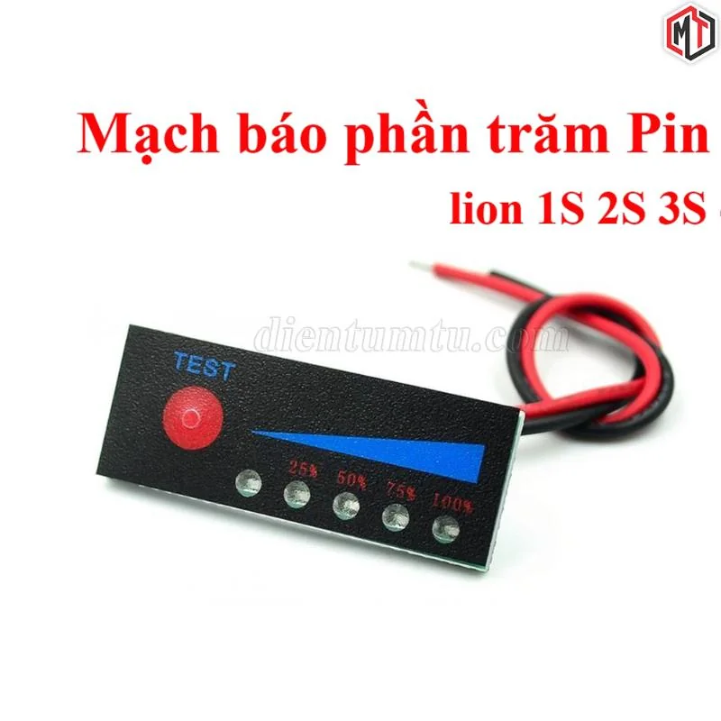 Mạch báo phần trăm Pin 1S 2S 3S 4S - Mạch Kiểm Tra Dung Lượng Pin 18650, Lion - lithimum, 3.7V 8.4V 12.6V 16.8V
