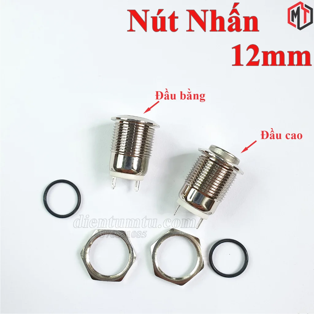 Nút nhấn giữ, Nút nhấn nhả 12mm mạ hợp kim