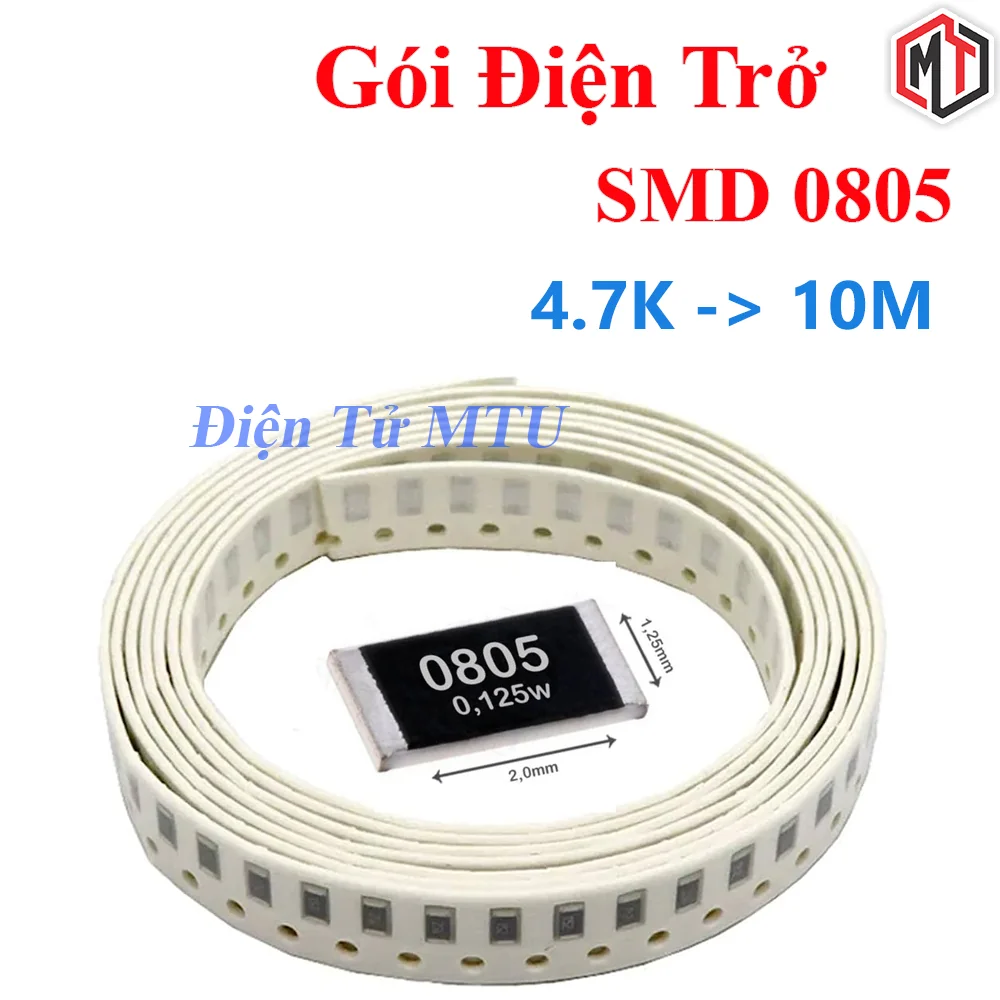 (Dây 50 con) - Điện Trở Dán SMD 0805 5% - Nhiều giá trị từ 4.7K đến 10M