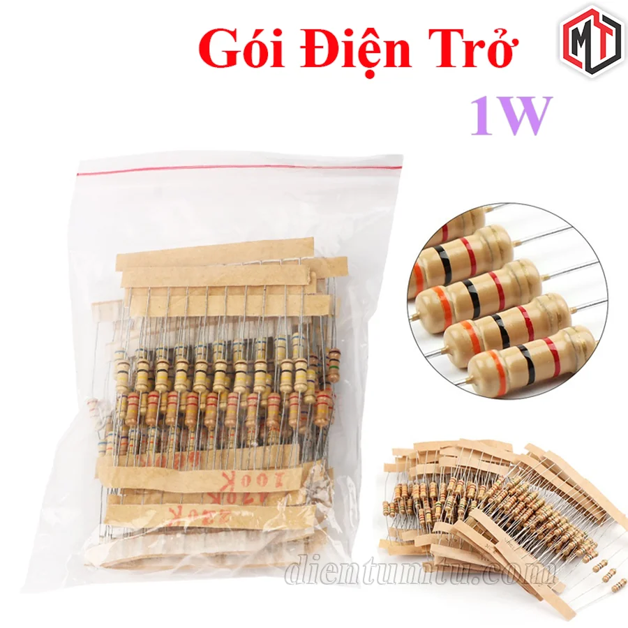 Gói Điện Trở 300 Con 1W Nhiều Giá Trị Từ 0.1Ω đến 820kΩ