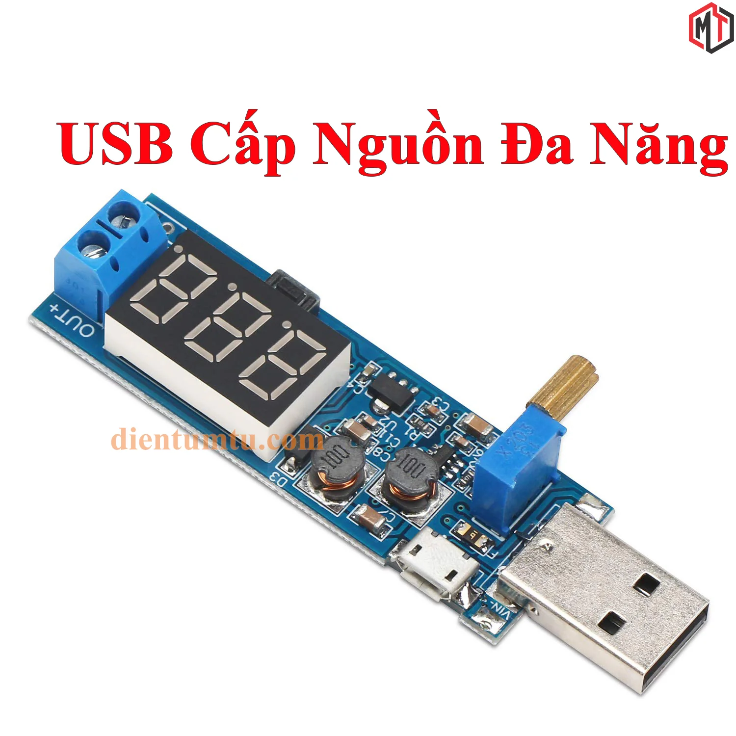 Mạch Tăng Giảm Áp DC 3.5-12V ra 1.2-24V hỗ trợ USB và Micro USB 3W có Hiển Thị Led