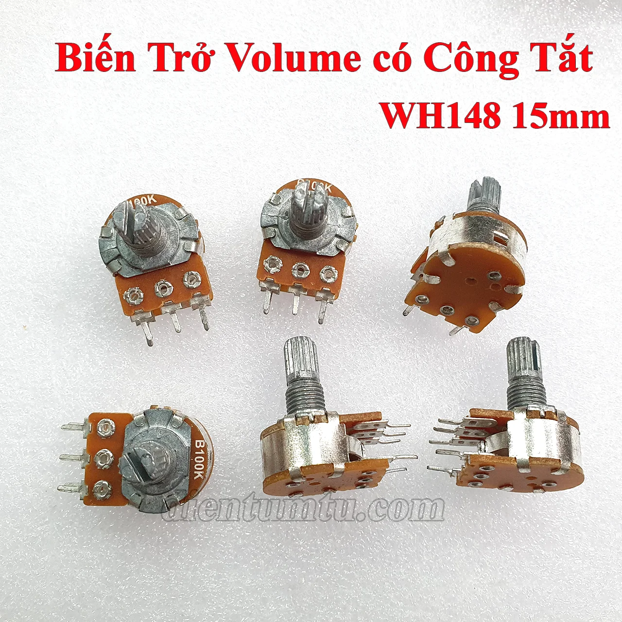 Biến Trở Volume có Công Tắt - Chiết áp Điều chỉnh - WH148 15mm