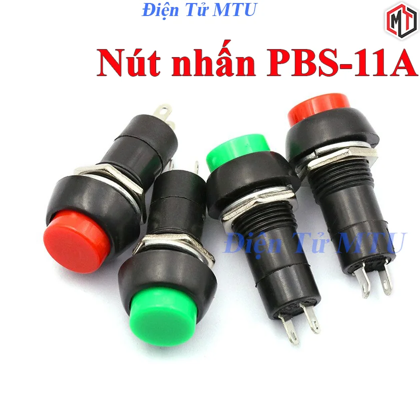 Nút nhấn giữ trạng thái PBS-11A 250V 3A 12mm - ON/OFF, Tự Khóa